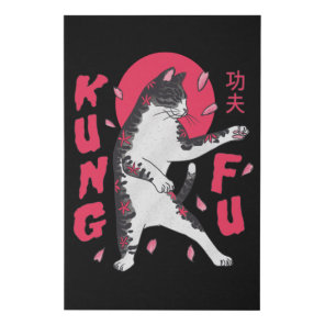 Kung Fu Cat Faux Canvas Print