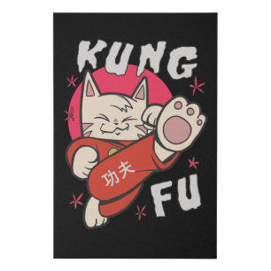 Kung Fu Cat Faux Canvas Print