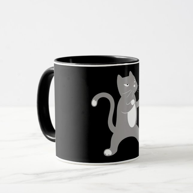 Kung Fu Cat Mug (Front Left)