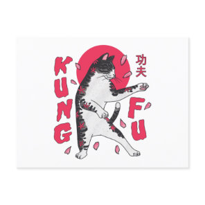 Kung Fu Cat Postcard