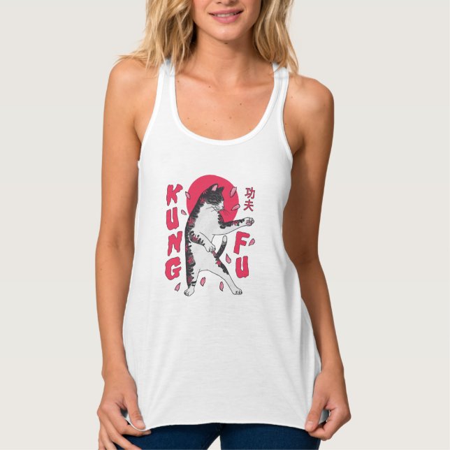 Kung Fu Cat Tank Top (Front)