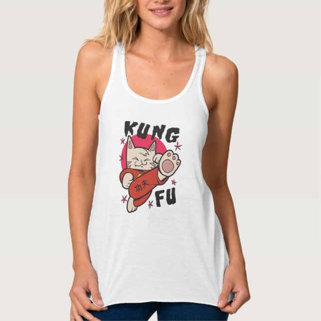 Kung Fu Cat Tank Top (Front)
