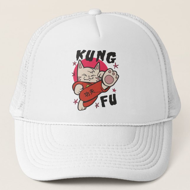 Kung Fu Cat Trucker Hat (Front)