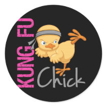 Kung Fu Chick Classic Round Sticker Kung Fu Chick Classic Round Sticker