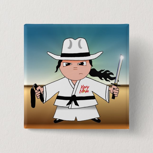 Kung Fu Cowboy Flair! Pinback Button (Front)