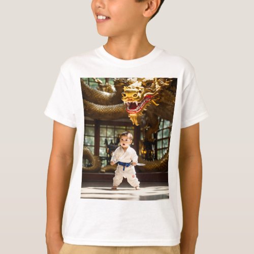 Kung Fu Cub Big Dreams Highlights the baby s  T_Shirt