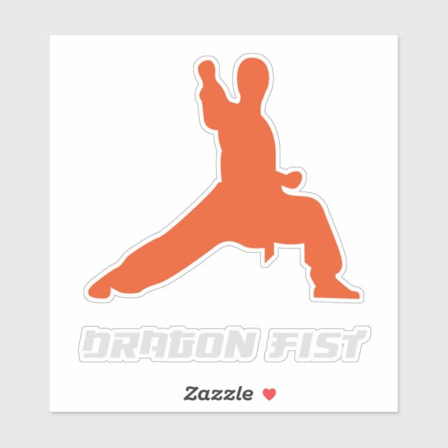 Kung Fu Dragon Fist Martial Arts Sticker (Sheet)