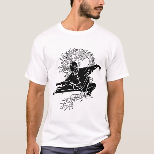 Kung Fu Fighter Chinese Warrior T_Shirt