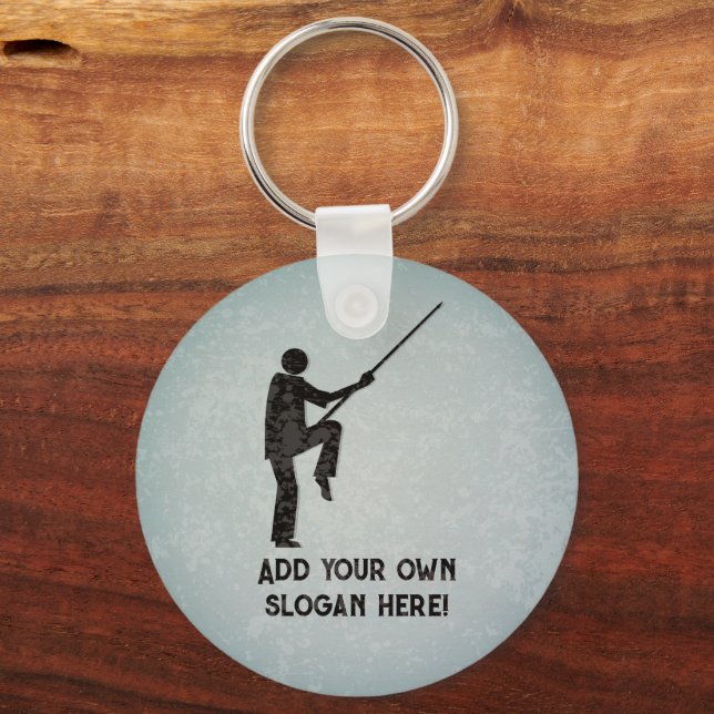 Kung Fu Fighting Technique - own text both sides Keychain (Front)