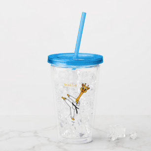 Kung Fu giraffe cartoon illustration Acrylic Tumbler