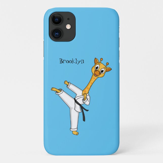 Kung Fu giraffe cartoon illustration Case-Mate iPhone Case (Back)