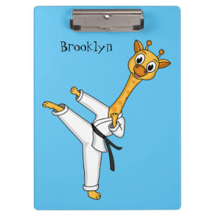 Kung Fu giraffe cartoon illustration Clipboard