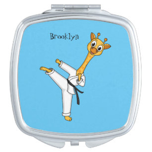 Kung Fu giraffe cartoon illustration  Compact Mirror