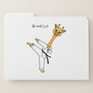 Kung Fu giraffe cartoon illustration File Folder