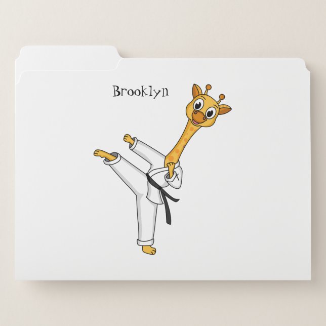 Kung Fu giraffe cartoon illustration  File Folder (Front Left)