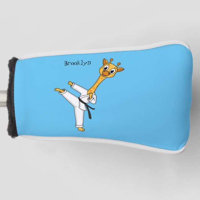 Kung Fu giraffe cartoon illustration Golf Head Cover (Front)