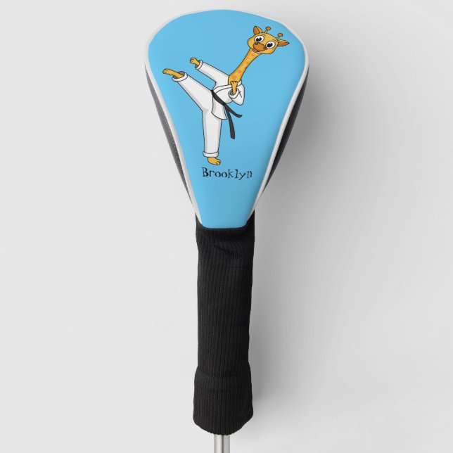 Kung Fu giraffe cartoon illustration Golf Head Cover (Front)