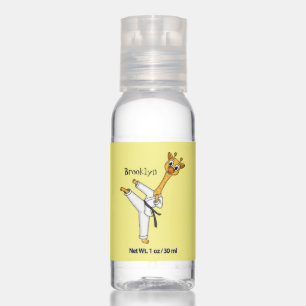 Kung Fu giraffe cartoon illustration Hand Sanitizer