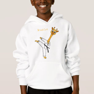 Kung Fu giraffe cartoon illustration Hoodie