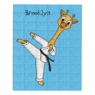 Kung Fu giraffe cartoon illustration Jigsaw Puzzle