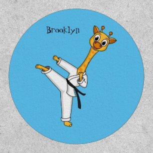 Kung Fu giraffe cartoon illustration  Patch