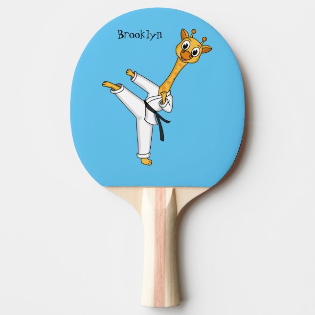 Kung Fu giraffe cartoon illustration Ping Pong Paddle (Front)