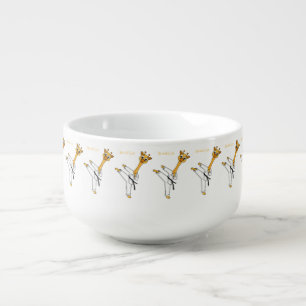 Kung Fu giraffe cartoon illustration Soup Mug
