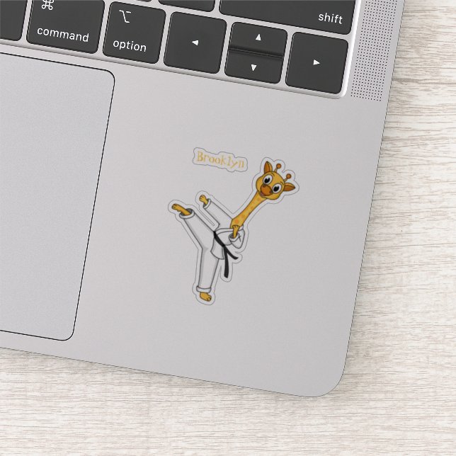 Kung Fu giraffe cartoon illustration Sticker (Detail)