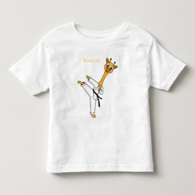 Kung Fu giraffe cartoon illustration Toddler T-shirt (Front)