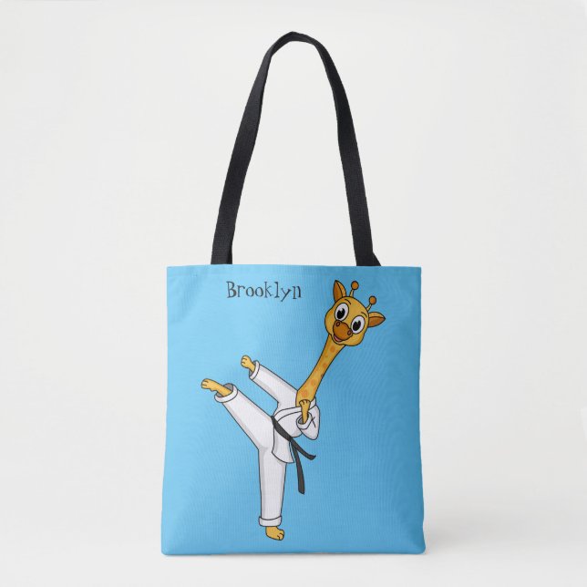Kung Fu giraffe cartoon illustration  Tote Bag (Front)