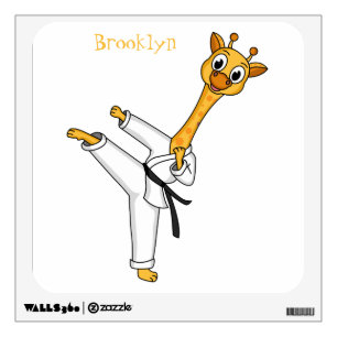 Kung Fu giraffe cartoon illustration Wall Decal