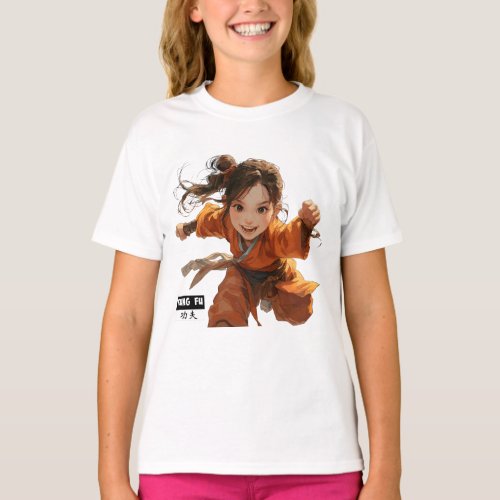 Kung Fu Girl wwords T_Shirt