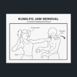 Kung-Fu Jaw Removal Postcard<br><div class="desc">This zombie slayer postcard features the Kung-Fu Jaw Removal technique! Send to your friends and family in order to be ready for the zombie apocalypse!</div>