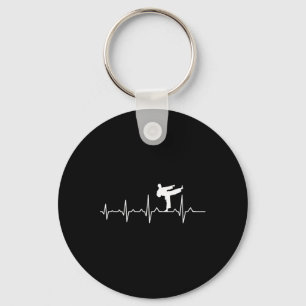 Kung Fu Karate Heartbeat Black Belt Martial Arts Keychain