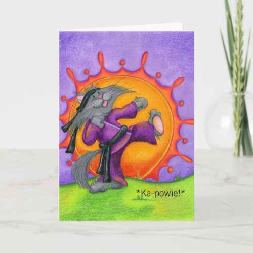 Kung Fu Kitty  Get Well Greeting Card