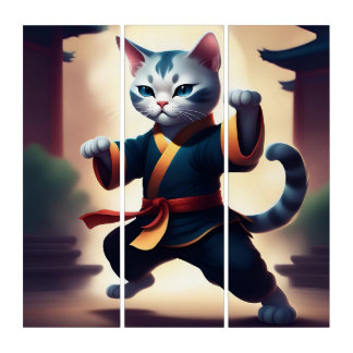 Kung Fu Kitty Snowy Wall Art