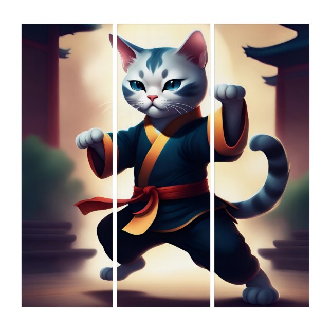 Kung Fu Kitty Snowy Wall Art (Front)