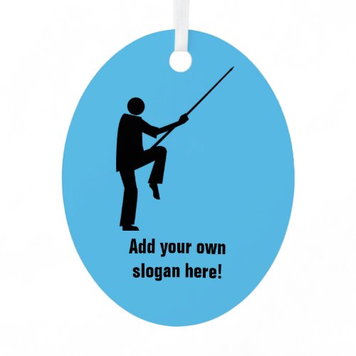 Kung Fu Martial Artist in fighting pose - add name Metal Ornament