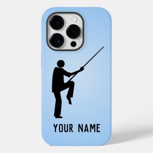 Kung Fu Martial Artist in Stance your name on Case_Mate iPhone 14 Pro Case