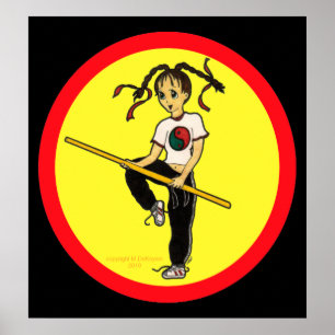 Kung-Fu Martial Arts Karate Manga Girl Poster