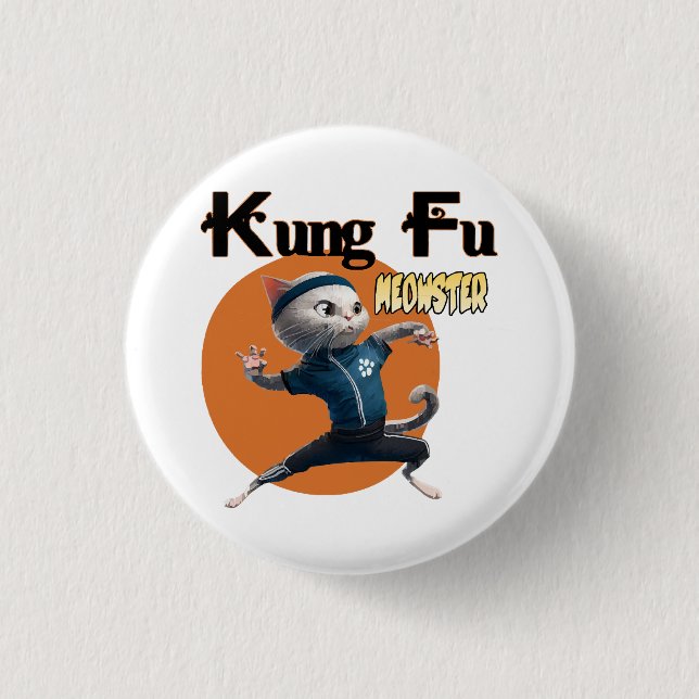 Kung Fu Meowster Button (Front)