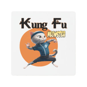 Kung Fu Meowster Metal Print
