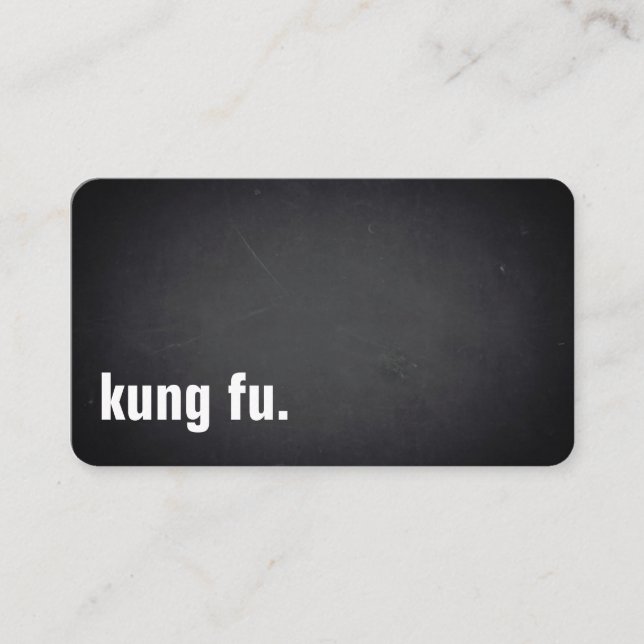 kung fu. Modern Minimalist Blackboard Professional Business Card (Front)
