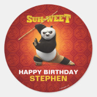 Kung Fu Panda | Po Warrior Birthday Classic Round Sticker