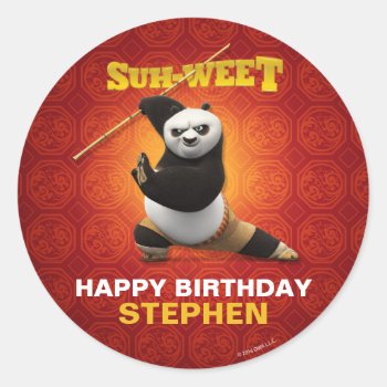 Kung Fu Panda | Po Warrior Birthday Classic Round Sticker by kungfupanda at Zazzle