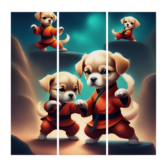 Kung Fu Puppies Team Tiptop Wall Art (Front)