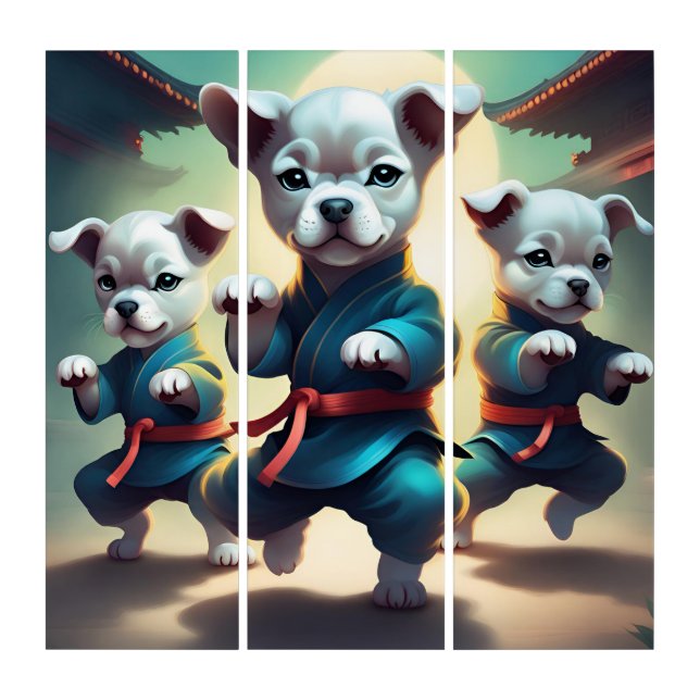 Kung Fu Puppies Team Topflight Wall Art (Front)