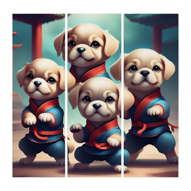 Kung Fu Puppies Team World-Class Wall Art (Front)
