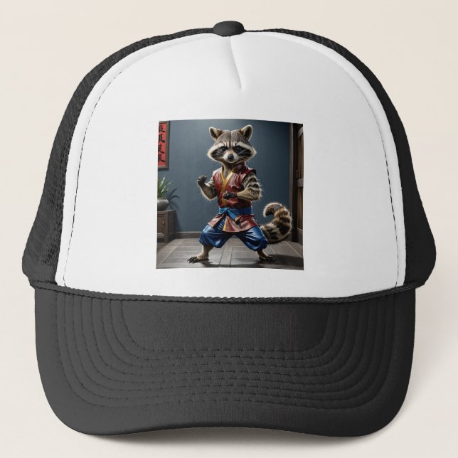 Kung fu Raccoon Trucker Hat (Front)