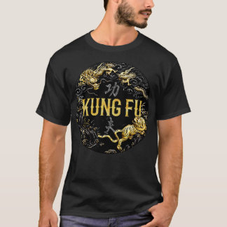 Kung Fu Tiger and Dragon Battle T-Shirt